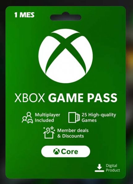 1 mes Xbox Game Pass core membresía