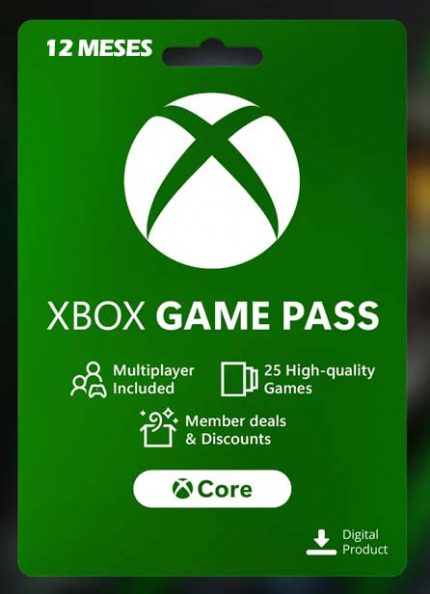 12 meses Xbox Game Pass core membresía